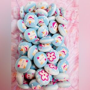 Cute Blue Cloud & Flower Kids Buttons - Pack of Decorative Buttons